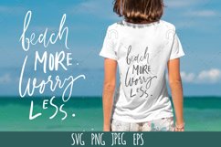 Beach quote SVG cut file. Beach more, worry less Product Image 1