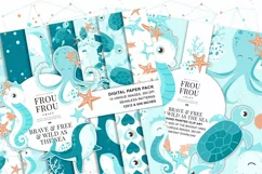 Sea Ocean Animals Whale Sea Horse Star Fish Paper Pack Product Image 3