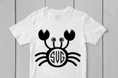 Cute Crab - Animal SVG EPS DXF PNG Monogram Cutting Files Product Image 2