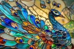 Peacock Stained Glass Background Wallpaper Product Image 1