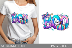 Ghost Boo T-Shirt Design. Ghost Boo Sublimation Product Image 1