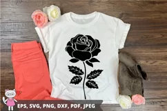 Rose Florals Silhouette Svg, Rose Flowers Silhouette Svg, Product Image 2