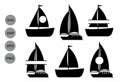 Boat SVG cut files, Sailboat monogram svg, sailboat svg. Product Image 2