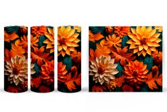 Flowers Tumbler Wrap Design. 3D Flowers Tumbler Sublimation Product Image 2