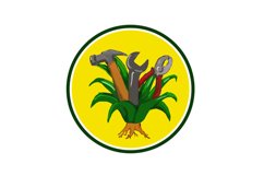 Agave With Hammer Spanner Pliers Water Color Product Image 1