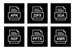 Set Of File Formats Icons Product Image 1