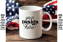 4th of July white 11oz blank coffee mug mockup Product Image 1