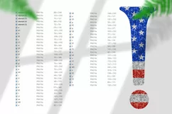 Western Latin glitter alphabet in colours of US flag Product Image 3