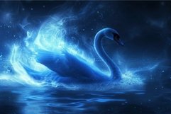 Mystical glowing swan on midnight lake Product Image 1