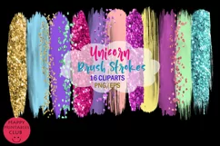 Unicorn Brush Strokes Clipart- Brush Strokes Clipart Unicorn Product Image 2