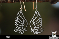 Wings earrings laser cut, laser cutting earring svg Product Image 1