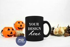 Halloween Black mug mockup PSD, Black mug mock up Product Image 1