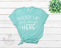 Mock up Bella Canvas 3001 Heather Mint Unisex Mockup Product Image 1