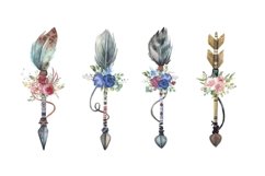 Watercolor collection arrows, flower bouquets. Product Image 3