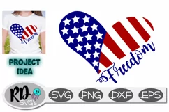 Freedom Heart - A 4th of July Cricut Cut File Product Image 1