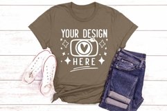 Bella Canvas 3001 Heather Brown Mockup, Unisex Tshirt Mockup Product Image 1