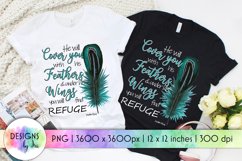 Christian Sublimation Design | He Will Cover You | Psalm Product Image 1