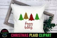 Christmas Plaid Clipart I Christmas Holiday Sublimation PNG Product Image 2