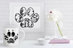 Floral Pet Paw SVG, Dog svg, Cat svg, Floral Paw Print SVG. Product Image 5