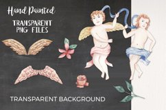 Cherubs Watercolor 14 Elements Ribbons Flowers Florals Product Image 2