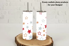 Straight tumbler mockup 20oz Skinny tumbler mockup Full wrap Product Image 2