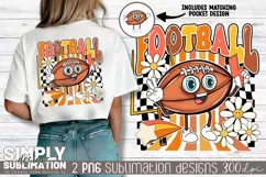 Groovy Football Sublimation Png with Matching Pocket Product Image 1