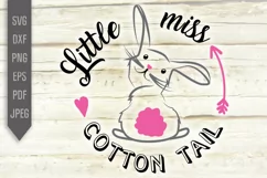 Little Miss Cotton Tail Svg. Cute Girl Easter dxf, png Product Image 2