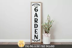 Home Vertical Porch Sign SVG | Welcome To Our Garden Product Image 1