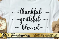 Thanksgiving SVG PNG EPS DXF Thanks SVG Thankful Blessed SVG Product Image 1