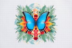 Aesthetic Butterfly with Flowers Png Product Image 1