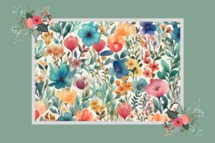 Watercolor Spring Flowers Digital Paper| Seamless Pattern Product Image 2