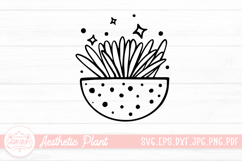 Aesthetic House Plant Black And White Doodle Sticker Product Image 1