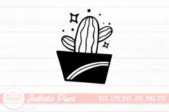 Aesthetic House Plant Black And White Doodle Sticker Product Image 1