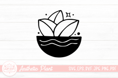 Aesthetic House Plant Black And White Doodle Sticker Product Image 1