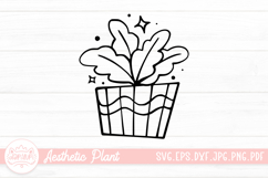 Aesthetic House Plant Black And White Doodle Sticker Product Image 1