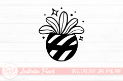 Aesthetic House Plant Black And White Doodle Sticker Product Image 1