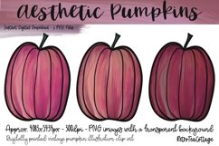 Aesthetic Pumpkins, 6 Pink Grunge PNG Pumpkin Clip Art Product Image 1