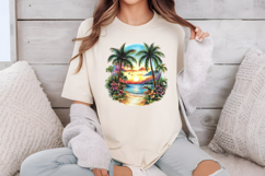 Aesthetic Sunset &amp; Palm Tree Clipart Product Image 2