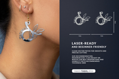 Aesthetic Zodiac Earrings Laser Cut SVG - Taurus Product Image 3