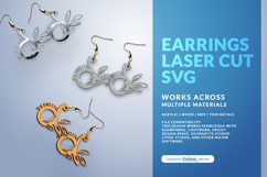 Aesthetic Zodiac Earrings Laser Cut SVG - Taurus Product Image 1