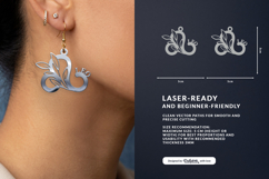 Aesthetic Zodiac Earrings Laser Cut SVG - Leo Product Image 1