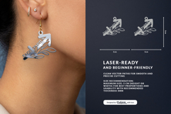 Aesthetic Zodiac Earrings Laser Cut SVG - Sagittarius Product Image 3