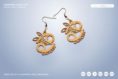 Aesthetic Zodiac Earrings Laser Cut SVG - Cancer Product Image 2