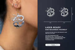 Aesthetic Zodiac Earrings Laser Cut SVG - Cancer Product Image 3