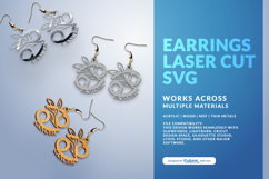 Aesthetic Zodiac Earrings Laser Cut SVG - Cancer Product Image 1
