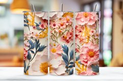 3D Wildflowers in Spring Tumbler Wrap | Seamless Wrap Design Product Image 3