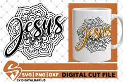 Sunflower Mandala svg, Flowers svg, Jesus svg, Zentangle svg Product Image 1