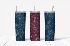Gold Flowers sublimation design. Skinny tumbler wrap design. Product Image 3