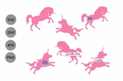 Unicorn Svg files, unicorn monogram svg, Unicorn Silhouette. Product Image 1