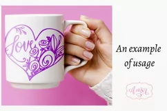 Floral heart SVG for Cricut, Valentine love SVG design Product Image 2
